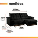 Ver imagem 3 de Sofá Retrátil e Reclinável 3 Lugares 2,30m Bahamas Preto