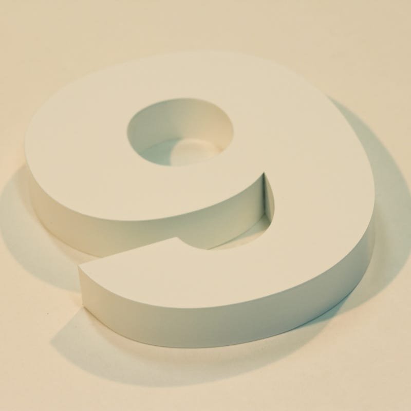 Números Inox Branco - Para Fachadas - 15cm - (Nº 9) - 2