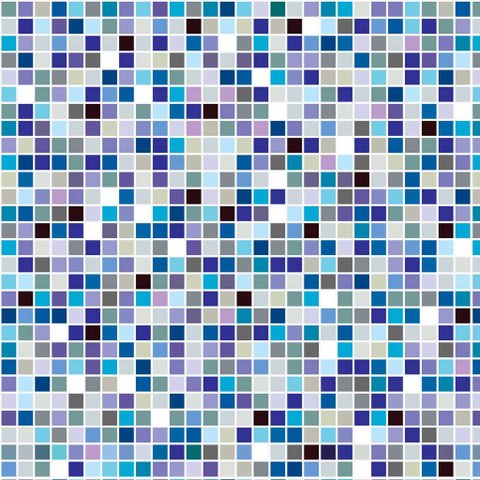 Papel de Parede Decorativo Pastilhas em Tons de Azul 1,50m