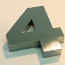 Ver imagem 3 de Números Inox (algarismos) - Para Fachadas - 15cm - (Nº 4)