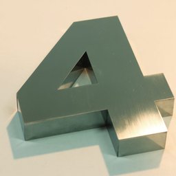Números Inox (algarismos) - Para Fachadas - 15cm - (Nº 4) - 3