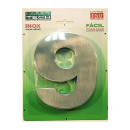 Números Inox (algarismos) - Para Fachadas - 15cm - (Nº 9) - 1