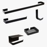 Kit Acessório para Banheiro Preto 5 Peças C/suporte Celular - 1