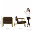 Ver imagem 5 de Kit 02 Poltronas Estofadas Pomezia Industrial Dourado/sd Marrom - M.a Dourado/suede Marrom