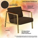 Ver imagem 4 de Kit 02 Poltronas Estofadas Pomezia Industrial Dourado/sd Marrom - M.a Dourado/suede Marrom