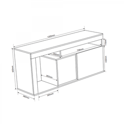Rack para Tv até 43 Polegadas Padua 2 Portas de Abrir Mel/off White - 3