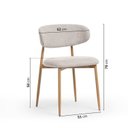 Ver imagem 3 de Kit 4 Cadeiras Metálicas Estofadas Ema CabeCasa MadeiraOriginals Cinza Prata/Carvalho
