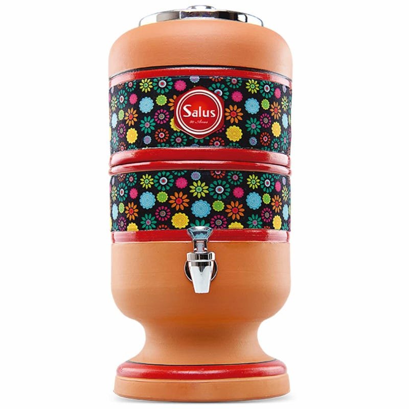 Filtro de Barro Decorado Tex Flor Preta 2L - Salus