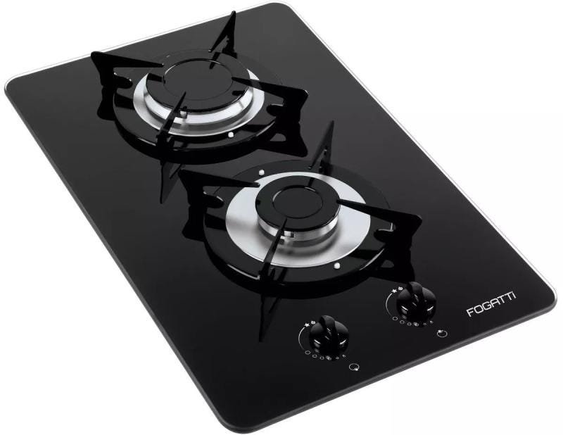 Fogão Cooktop V200 Preto Inox 2 Bocas Bivolt - Fogatti - 1