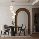 Ver imagem 3 de Lustre Pendente Vidro Globo Jabuticaba Balcão Cozinha Quarto Sala Chelsea 5 Lâmpadas E27 Bivolt:dour