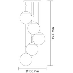 Lustre Pendente Vidro Globo Jabuticaba Balcão Cozinha Quarto Sala Chelsea 5 Lâmpadas E27 Bivolt:dour - 4