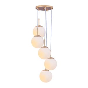 Lustre Pendente Vidro Globo Jabuticaba Balcão Cozinha Quarto Sala Chelsea 5 Lâmpadas E27 Bivolt:dour