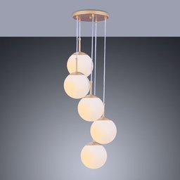 Lustre Pendente Vidro Globo Jabuticaba Balcão Cozinha Quarto Sala Chelsea 5 Lâmpadas E27 Bivolt:dour - 2
