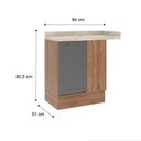 Ver imagem 2 de Balcão de Canto Bella 1 Porta Nog/cinza 94cm Carraro