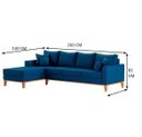 Ver imagem 4 de Sofá 4 Lugares Beny com Chaise Esquerdo Linho Azul