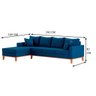 Sofá 4 Lugares Beny com Chaise Esquerdo Linho Azul - 4
