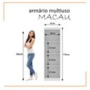Ver imagem 2 de Armário Multiuso 2 Portas e 3 Prateleiras Internas Macau 170cm - Branco