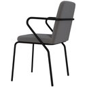 Ver imagem 4 de Kit 02 Cadeiras Estofada para Sala de Jantar com Braço Loft Preto C01 Linho Fendi Cinza - Lyam