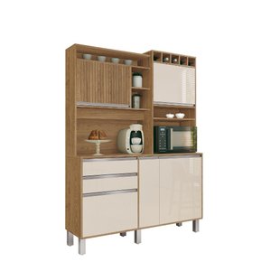 Armario Smart Cozinha 5 Portas Ripado 2 Gavetas Várias Cores:off White