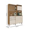 Armario Smart Cozinha 5 Portas Ripado 2 Gavetas Várias Cores:off White - 3