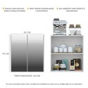 Ver imagem 4 de Aparador Buffet 2 Portas com Espelho Vegas Multimóveis V3611 Branco