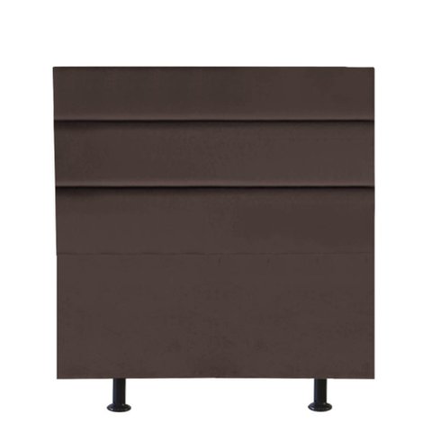Cabeceira Estofada Cama Box Solteiro 100cm Argentina Suede Marrom- Mabe Magazine