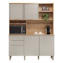 Ver imagem 2 de Armário de Cozinha 163 Cm 5 Portas 2 Gavetas Jequitibá Gris