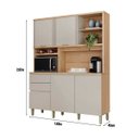 Ver imagem 3 de Armário de Cozinha 163 Cm 5 Portas 2 Gavetas Jequitibá Gris