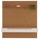 Ver imagem 5 de Painel para Tv 75 Pol Ripado com Bancada Suspensa 223x240cm Pratisk D04 Freijó/off White - Mpozenato