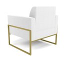 Ver mais imagens de Poltrona Sala Estar Industrial Alta Dourado Kit 2 Marisa Bouclê D03 - D’Rossi