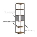 Ver imagem 4 de Conjunto Sala com 2 Estantes em Aço Estilo Industrial Cor:mel com Preto