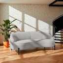 Ver imagem 2 de Sofá Curvo Porto 03 Lugares 180cm Pés Preto Bouclé Cinza Claro - Nexta Casa
