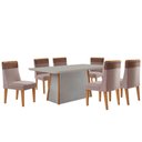 Ver imagem 2 de Mesa de Jantar Diane 180cm Tampo Mdf com Vidro com 6 Cadeiras Andes Moderna Mobília