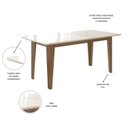 Ver imagem 3 de Mesa de Jantar Retangular Tampo Vidro 6 Lugares 160cm sem Cadeiras Liz Poliman Móveis