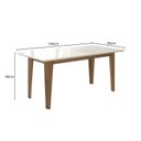 Ver imagem 2 de Mesa de Jantar Retangular Tampo Vidro 6 Lugares 160cm sem Cadeiras Liz Poliman Móveis