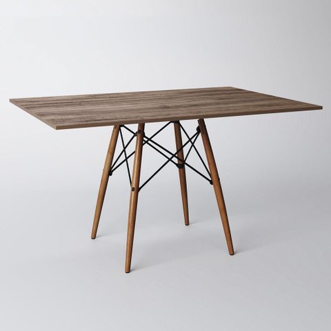 Mesa Eiffel Wood Tampo Retangular de Madeira 120 X 75 Cm Amêndoa Asturias - Cor: Marrom