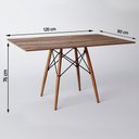 Ver imagem 2 de Mesa Eiffel Wood Tampo Retangular de Madeira 120 X 75 Cm Amêndoa Asturias - Cor: Marrom