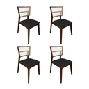 Ver imagem 1 de Kit 4 Cadeiras de Jantar Madeira Maciça Mel Manuela Assento Veludo Preto Tela Premium