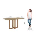 Ver imagem 2 de Mesa Natali para 6 Lugares Tampo de 160cm Canto Arredondado com Vidro e Detalhe com Acabamento em Me