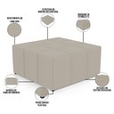 Ver imagem 3 de Puff Decorativo para Sala de Estar Quadrado Milano 90x90cm W01 Linho Bege - Lyam Decor