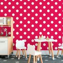 Ver imagem 1 de Papel de Parede Bolinha Branca Fundo Pink