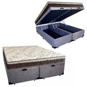 Ver imagem 1 de Cama Box com Baú Casal Elegance Ortopédico Espuma D33 Suede Cinza Elegance 138cm
