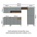 Ver imagem 4 de Armário de Cozinha Completa 293cm Rustic/Cinza Emilly Madesa 10