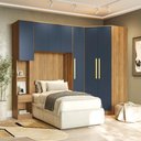 Ver imagem 2 de Quarto Modular Kappesberg Adapt Nogueira/azul Profundo 5 Peças