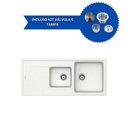 Ver imagem 1 de Cuba de Cozinha em Quartzo Arell 201e + Válvula Branco/inox