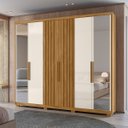 Ver imagem 3 de Guarda Roupa Araguaia 260cm 6 Portas Freijó Off White com Espelho Moval