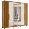 Guarda Roupa Araguaia 260cm 6 Portas Freijó Off White com Espelho Moval - 5