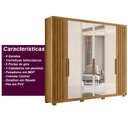Ver imagem 4 de Guarda Roupa Araguaia 260cm 6 Portas Freijó Off White com Espelho Moval