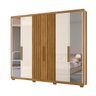 Guarda Roupa Araguaia 260cm 6 Portas Freijó Off White com Espelho Moval - 2