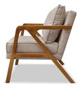 Ver imagem 4 de Poltrona Luxo Lara para Sala Base de Madeira Linho Areia Bz Home Decor